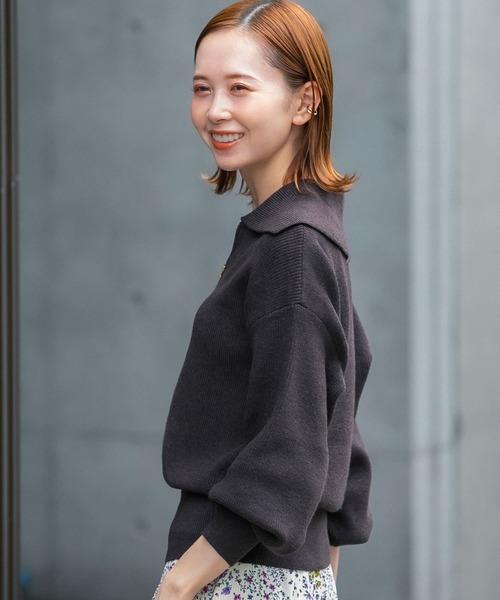 URBAN RESEARCH ROSSO（アーバンリサーチロッソ）の「【hareko×ROSSO】ボリュームスリーブジップカーディガン（ニット/セーター・レディース・イエロー/ブラウン・FREE）」の13枚目の写真