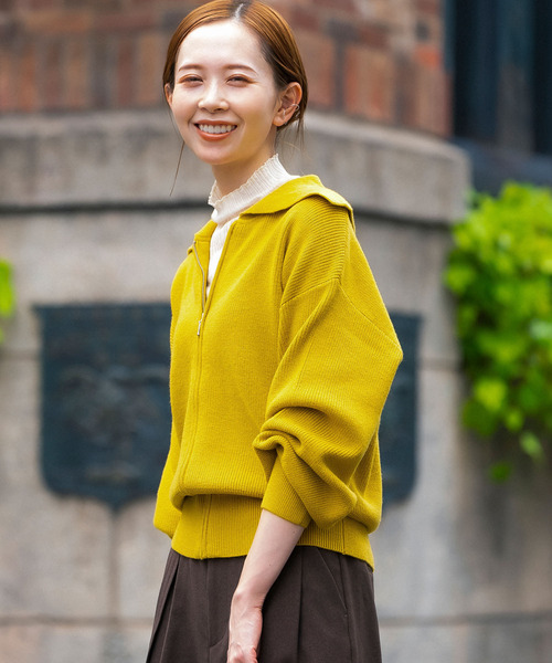 URBAN RESEARCH ROSSO（アーバンリサーチロッソ）の「【hareko×ROSSO】ボリュームスリーブジップカーディガン（ニット/セーター・レディース・イエロー/ブラウン・FREE）」の22枚目の写真