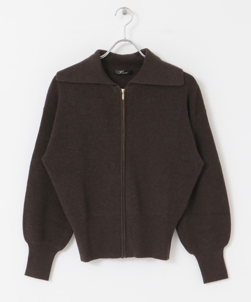 URBAN RESEARCH ROSSO（アーバンリサーチロッソ）の「【hareko×ROSSO】ボリュームスリーブジップカーディガン（ニット/セーター・レディース・イエロー/ブラウン・FREE）」の7枚目の写真