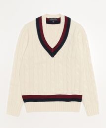 【極美品】ブルックスブラザーズ　カシミヤ100%Vネックニットセーター　L相当 極美品】ブルックスブラザーズカシミヤ100%Vネックニット