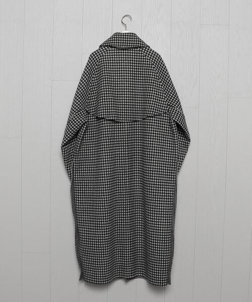 H BEAUTY&YOUTH エイチ ビューティーアンドユース CHECK RAGLAN COAT ブロックチェックラグランコート 1625-104-4974 S BLACK 定価115,500円 ステンカラーコート アウター【中古】【H BEAUTY&YOUTH】 H BEAUTY&YOUTH エイチ ビューティーアンドユース CHECK RAGLAN COAT