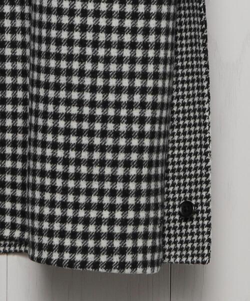 H BEAUTY&YOUTH エイチ ビューティーアンドユース CHECK RAGLAN COAT ブロックチェックラグランコート 1625-104-4974 S BLACK 定価115,500円 ステンカラーコート アウター【中古】【H BEAUTY&YOUTH】 H BEAUTY&YOUTH エイチ ビューティーアンドユース CHECK RAGLAN COAT