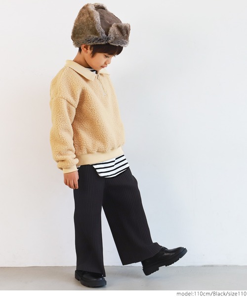 coca（coca）（コカ）の「キッズ 親子お揃い表面起毛リブパン（その他パンツ・キッズ・アイボリー/カーキ/ブラック・100/110/120/130）」の12枚目の写真