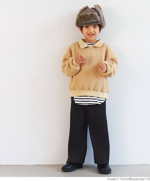 coca（coca）（コカ）の「キッズ 親子お揃い表面起毛リブパン（その他パンツ・キッズ・アイボリー/カーキ/ブラック・100/110/120/130）」の13枚目の写真