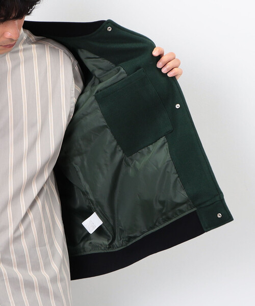 COMME　CA COMMUNE（コムサコミューン）の「トグル付き　スタジャン（ブルゾン・メンズ・グリーン/ネイビー/キャメル・MEDIUM/LARGE）」の4枚目の写真