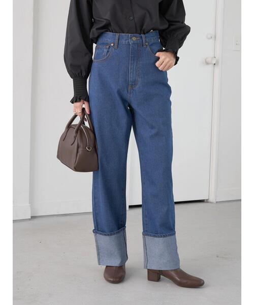 earth music&ecology（アースミュージックアンドエコロジー）の「ロールアップデニムパンツ（その他パンツ・レディース・ブルー系その他/ダークインディゴブルー・S/M）」の10枚目の写真