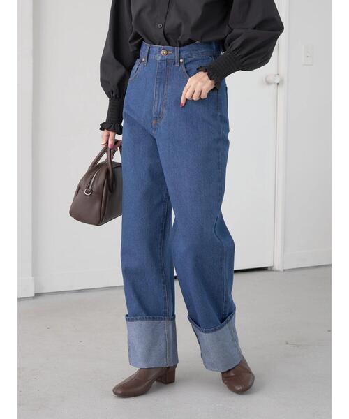 earth music&ecology（アースミュージックアンドエコロジー）の「ロールアップデニムパンツ（その他パンツ・レディース・ブルー系その他/ダークインディゴブルー・S/M）」の11枚目の写真