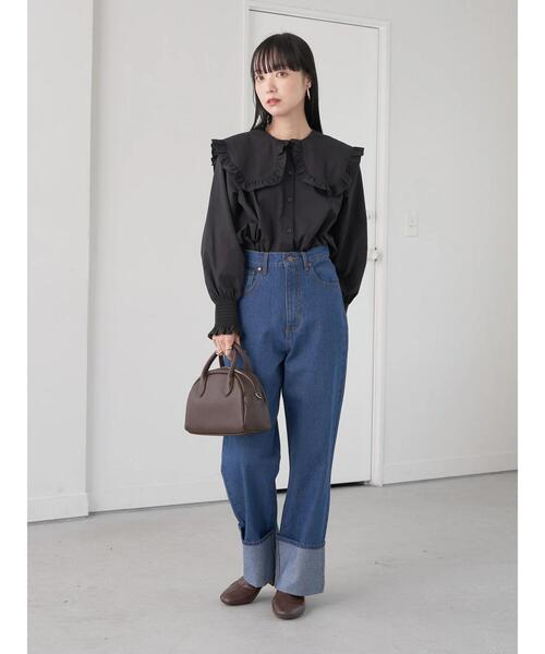 earth music&ecology（アースミュージックアンドエコロジー）の「ロールアップデニムパンツ（その他パンツ・レディース・ブルー系その他/ダークインディゴブルー・S/M）」の12枚目の写真