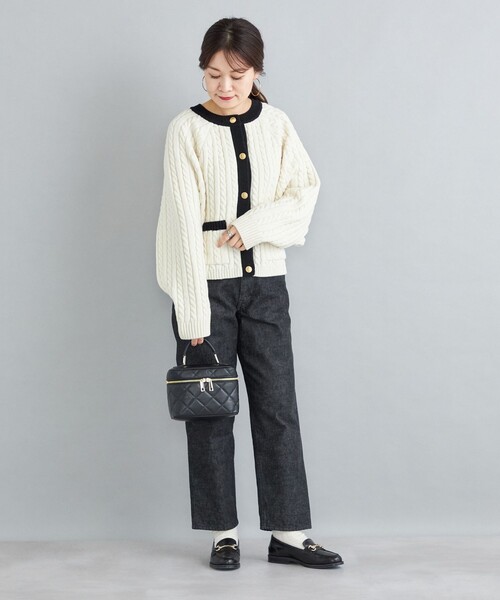 ラッピンノット シップス別注 ケーブル ニット カーディガン 金ボタン ウール WRAPINKNOT（ラッピンノット）の「【SHIPS別注】WRAPINKNOT:ケーブル