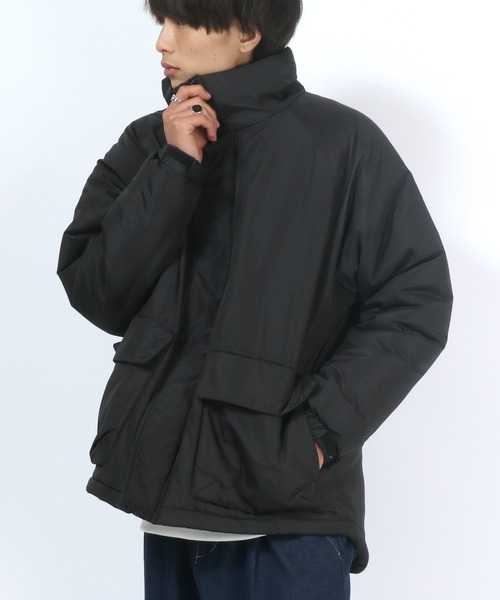 Salong hameu（サロン ハミュー）の「スタンドネック フェイクダウンジャケット メンズ レディース/中綿ジャケット/ショートペディン/パデットジャケット（ダウンジャケット/コート・メンズ・カーキ/ブラック/アイボリー/グレイッシュベージュ/ホワイト・LL/M/L）」の12枚目の写真