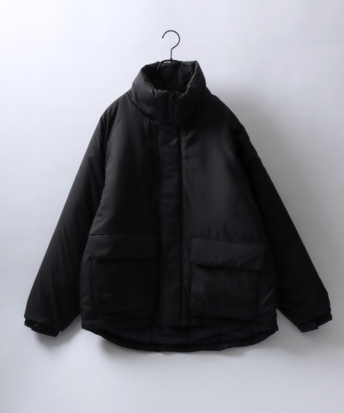 Salong hameu（サロン ハミュー）の「スタンドネック フェイクダウンジャケット メンズ レディース/中綿ジャケット/ショートペディン/パデットジャケット（ダウンジャケット/コート・メンズ・カーキ/ブラック/アイボリー/グレイッシュベージュ/ホワイト・LL/M/L）」の8枚目の写真