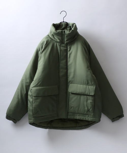 Salong hameu（サロン ハミュー）の「スタンドネック フェイクダウンジャケット メンズ レディース/中綿ジャケット/ショートペディン/パデットジャケット（ダウンジャケット/コート・メンズ・カーキ/ブラック/アイボリー/グレイッシュベージュ/ホワイト・LL/M/L）」の14枚目の写真