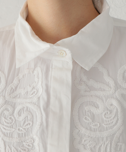 mii（ミー）の「【Mii / ミイ】HAND EMB COTTON OVERSIZED SHIRT：シャツ（シャツ/ブラウス・レディース・ホワイト・MEDIUM）」の19枚目の写真