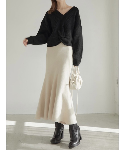 【セール】マーメイドニットスカート/アイボリー(スカート)|amel(エイメル) 【セール】マーメイドニットスカート/アイボリー(スカート)|amel(エイメル)