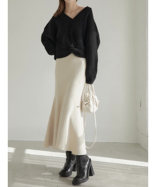 【セール】マーメイドニットスカート/アイボリー(スカート)|amel(エイメル) 【セール】マーメイドニットスカート/アイボリー(スカート)|amel(エイメル)