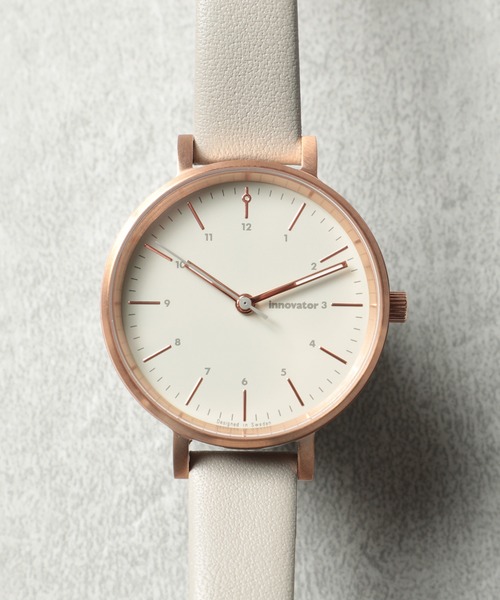 innovator（イノベーター）の「【innovator】IN-0008-13 BK/BK,IN-0008-15 NV/SV,IN-0008-19 BR/NV,IN-0008-20 BE/LGY（アナログ腕時計・レディース・グレイッシュベージュ/ブラック/ブラウン/ブルー・FREE）」の4枚目の写真