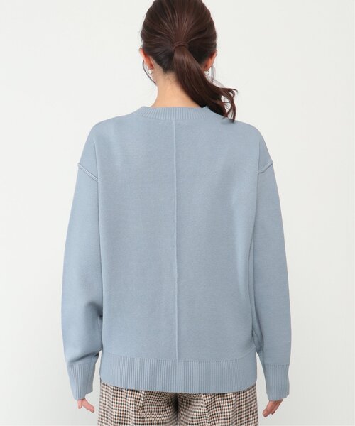 ikka（イッカ）の「ダブルフェイススウェットライクニット（ニット/セーター・レディース・ブルー/ベージュ/レッド/チャコールグレー・M/L）」の7枚目の写真