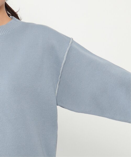 ikka（イッカ）の「ダブルフェイススウェットライクニット（ニット/セーター・レディース・ブルー/ベージュ/レッド/チャコールグレー・M/L）」の9枚目の写真