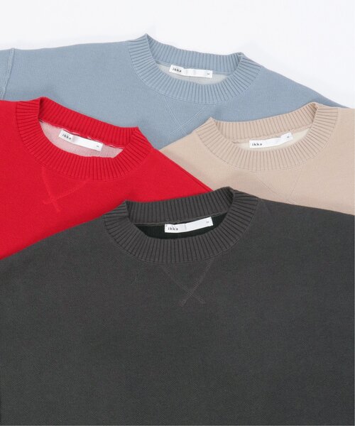 ikka（イッカ）の「ダブルフェイススウェットライクニット（ニット/セーター・レディース・ブルー/ベージュ/レッド/チャコールグレー・M/L）」の15枚目の写真