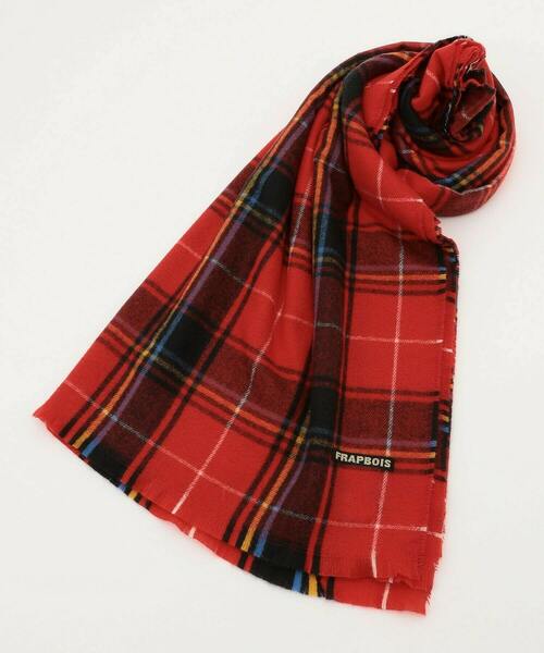 FRAPBOIS（フラボア）の「マフラー2（ストール/ショール・レディース・モカ/レッド・FREE）」の2枚目の写真