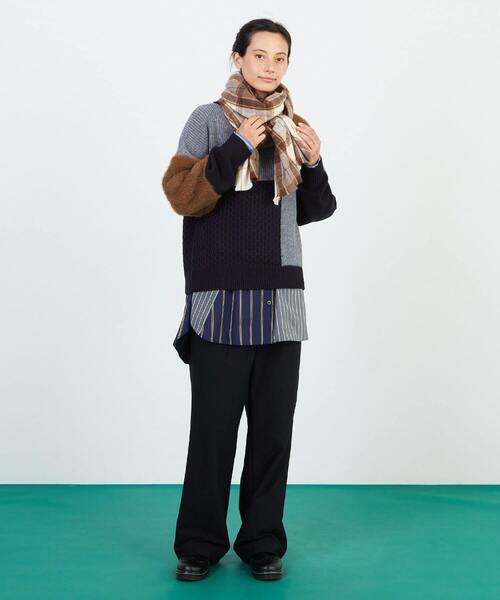 FRAPBOIS（フラボア）の「マフラー2（ストール/ショール・レディース・モカ/レッド・FREE）」の7枚目の写真