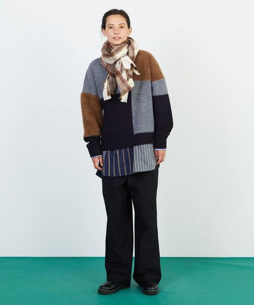 FRAPBOIS（フラボア）の「マフラー2（ストール/ショール・レディース・モカ/レッド・FREE）」の8枚目の写真