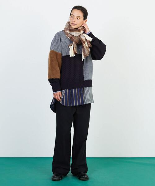 FRAPBOIS（フラボア）の「マフラー2（ストール/ショール・レディース・モカ/レッド・FREE）」の9枚目の写真