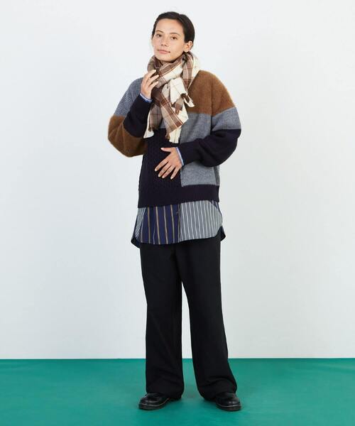 FRAPBOIS（フラボア）の「マフラー2（ストール/ショール・レディース・モカ/レッド・FREE）」の10枚目の写真