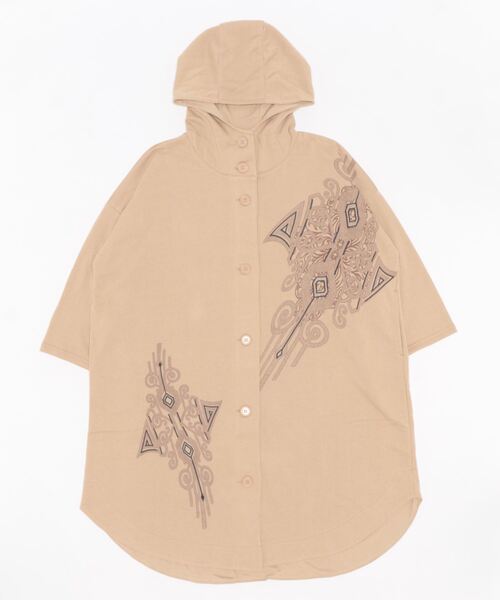 チャイハネ(チャイハネ)の「【チャイハネ】ツヤメロングパーカー(その他アウター・レディース・グリーン/ネイビー/ベージュ/ブラック・FREE)」の13枚目の写真