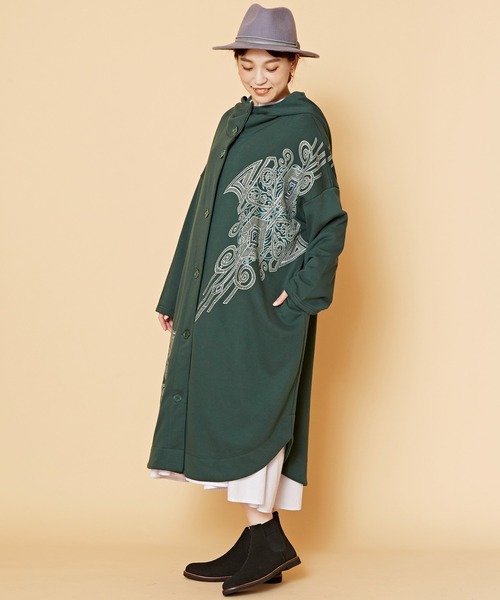 チャイハネ(チャイハネ)の「【チャイハネ】ツヤメロングパーカー(その他アウター・レディース・グリーン/ネイビー/ベージュ/ブラック・FREE)」の22枚目の写真