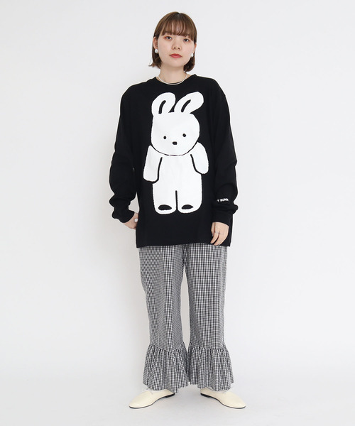 I am I in fact...(アイアムアイインファクト)の「MY BUNNY フロントpr ロンT【WEB&cic限定カラー:ブラック】(Tシャツ/カットソー・レディース・ブラック/ホワイト・FREE)」の10枚目の写真