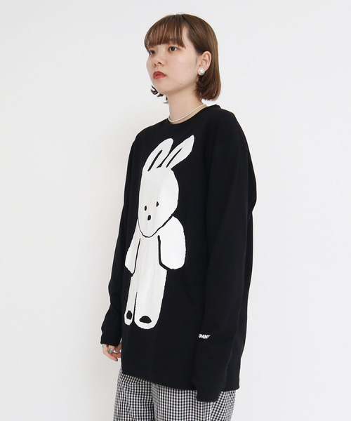 I am I in fact...(アイアムアイインファクト)の「MY BUNNY フロントpr ロンT【WEB&cic限定カラー:ブラック】(Tシャツ/カットソー・レディース・ブラック/ホワイト・FREE)」の9枚目の写真