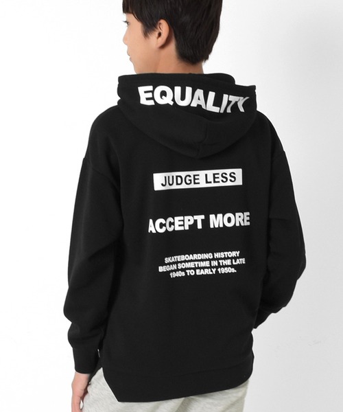 GLAZOS（グラソス）の「裏起毛・フードプリントパーカー（パーカー・キッズ・ベージュ/パープル/グレー/ブラック・140cm/150cm/160cm/170cm）」の2枚目の写真