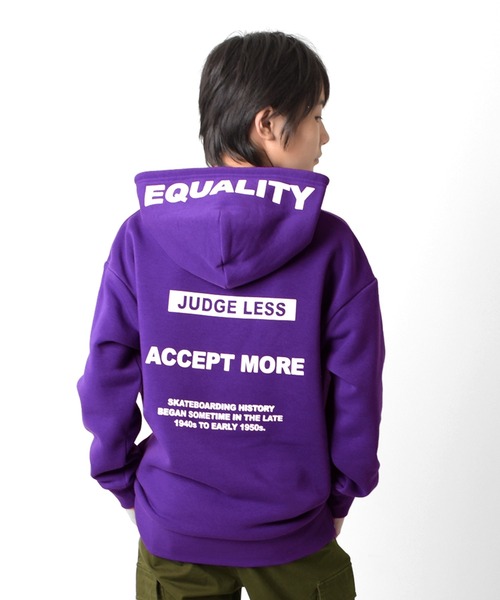 GLAZOS（グラソス）の「裏起毛・フードプリントパーカー（パーカー・キッズ・ベージュ/パープル/グレー/ブラック・140cm/150cm/160cm/170cm）」の9枚目の写真
