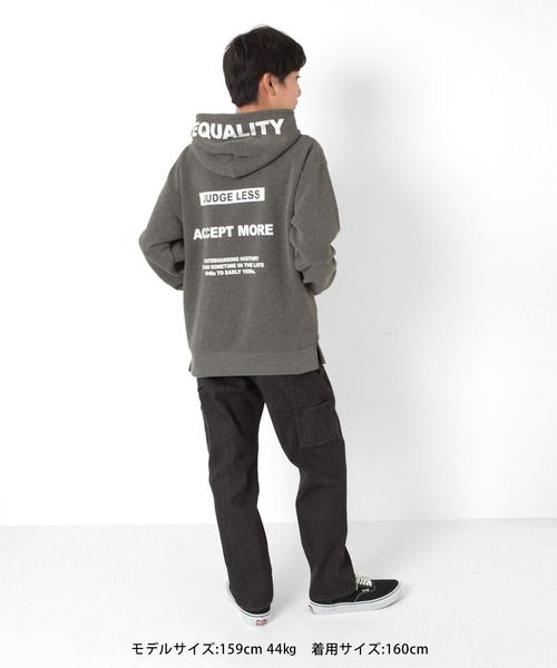 GLAZOS（グラソス）の「裏起毛・フードプリントパーカー（パーカー・キッズ・ベージュ/パープル/グレー/ブラック・140cm/150cm/160cm/170cm）」の20枚目の写真