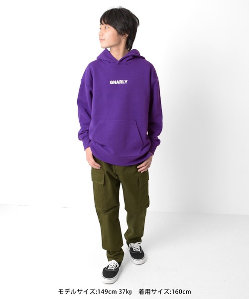 GLAZOS（グラソス）の「裏起毛・フードプリントパーカー（パーカー・キッズ・ベージュ/パープル/グレー/ブラック・140cm/150cm/160cm/170cm）」の11枚目の写真