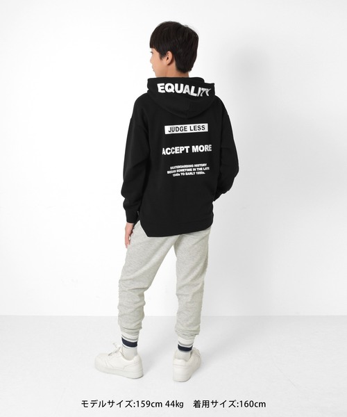 GLAZOS（グラソス）の「裏起毛・フードプリントパーカー（パーカー・キッズ・ベージュ/パープル/グレー/ブラック・140cm/150cm/160cm/170cm）」の15枚目の写真