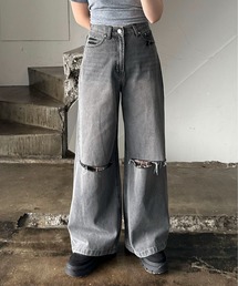 EPIMI E'PIMMY | 二―ダメージワイドストレートデニム(デニムパンツ)