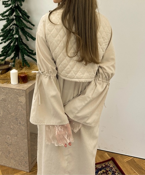 apres jour clair（アプレジュールクレア）の「【apres jour clair】キルティングベスト付きワンピース【ZOZOTOWN限定アイテム】（ワンピース・レディース・アイボリー/ブラウン系その他・フリー/X-LARGE）」の9枚目の写真