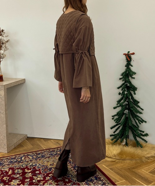 apres jour clair（アプレジュールクレア）の「【apres jour clair】キルティングベスト付きワンピース【ZOZOTOWN限定アイテム】（ワンピース・レディース・アイボリー/ブラウン系その他・フリー/X-LARGE）」の16枚目の写真