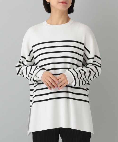 e/rm（イーアールエム）の「【e/rm】パネルボーダーロングタケニット（Tシャツ/カットソー・レディース・ブラック/ブルー・FREE）」の20枚目の写真