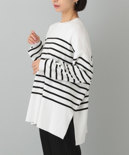 e/rm（イーアールエム）の「【e/rm】パネルボーダーロングタケニット（Tシャツ/カットソー・レディース・ブラック/ブルー・FREE）」の15枚目の写真