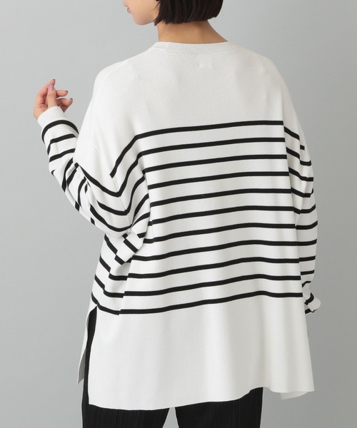 e/rm（イーアールエム）の「【e/rm】パネルボーダーロングタケニット（Tシャツ/カットソー・レディース・ブラック/ブルー・FREE）」の5枚目の写真