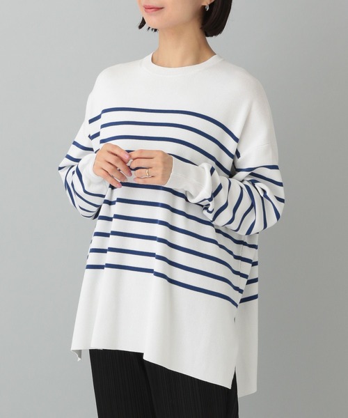 e/rm（イーアールエム）の「【e/rm】パネルボーダーロングタケニット（Tシャツ/カットソー・レディース・ブラック/ブルー・FREE）」の11枚目の写真