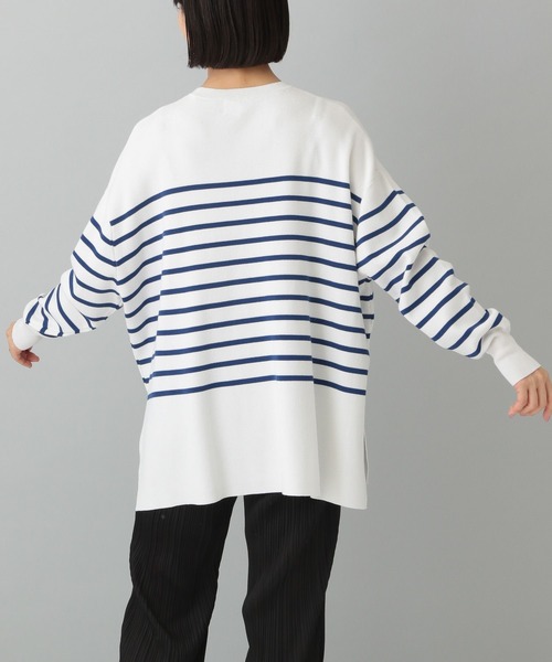 e/rm（イーアールエム）の「【e/rm】パネルボーダーロングタケニット（Tシャツ/カットソー・レディース・ブラック/ブルー・FREE）」の8枚目の写真