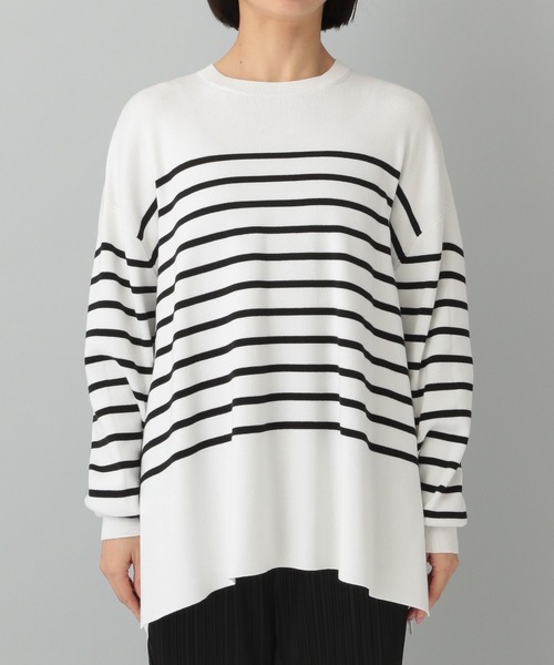 e/rm（イーアールエム）の「【e/rm】パネルボーダーロングタケニット（Tシャツ/カットソー・レディース・ブラック/ブルー・FREE）」の14枚目の写真