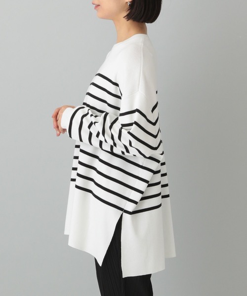 e/rm（イーアールエム）の「【e/rm】パネルボーダーロングタケニット（Tシャツ/カットソー・レディース・ブラック/ブルー・FREE）」の21枚目の写真