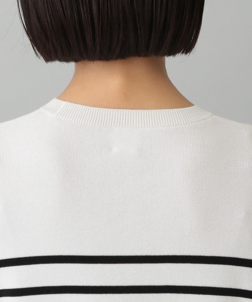 e/rm（イーアールエム）の「【e/rm】パネルボーダーロングタケニット（Tシャツ/カットソー・レディース・ブラック/ブルー・FREE）」の6枚目の写真