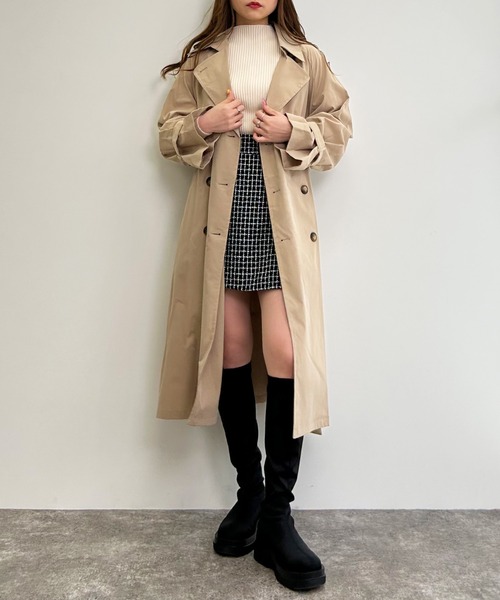 INGNI（イング）の「BIGトレンチコート（トレンチコート・レディース・ライトベージュ/ライトカーキ/ベージュ・M）」の6枚目の写真