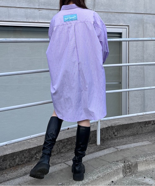 mi via loca（ミヴィアロカ）の「ストライプBIGシャツ（シャツ/ブラウス・レディース・ピンク/イエロー・FREE）」の14枚目の写真